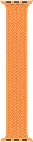 Microsonic Apple Watch Series 7 45mm Kordon, (Small Size, 127mm) Braided Solo Loop Band Turuncu