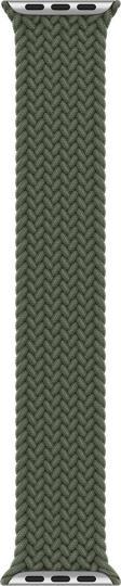 Microsonic Apple Watch Series 7 45mm Kordon, (Medium Size, 147mm) Braided Solo Loop Band Koyu Yeşil