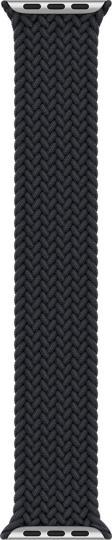 Microsonic Apple Watch Series 7 41mm Kordon, (Medium Size, 147mm) Braided Solo Loop Band Siyah