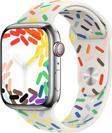 Microsonic Apple Watch SE 2022 44mm Silikon Kordon V2 Pride Edition Beyaz