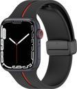 Microsonic Apple Watch Series 7 45mm Kordon Ribbon Line Siyah Kırmızı