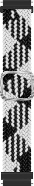 Microsonic Garmin Vivoactive 4 Kordon Braided Loop Band Siyah Beyaz