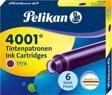 Pelikan 4001 6'lı Kısa Kartuş TP/6 Mor