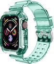 Microsonic Apple Watch Series 6 44mm Kordon Transparent Clear Band Yeşil