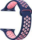 Microsonic Apple Watch Series 6 40mm Rainbow Sport Band Kordon Lacivert Pembe