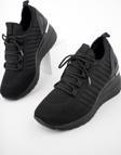 Muggo TYRA Garantili Kadın Ortopedik Yüksek Taban Günlük Bağcıklı Triko Sneaker Spor Ayakkabı