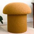 MiniWood Mantar Puf Mushroom Renkli Puf Teddy Kumaş Bench