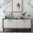 Cantek Dizayn 150 cm Poli Konsol Royalmermer - Beyaz - Gümüş