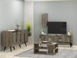 Cantek Dizayn Bare Tv Ünitesi Orta Sehpa Ve Konsol 3'Lü Salon Takımı Ceviz - Gümüş
