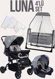 Tommybaby Luna 4'Lü Set Bebek Arabası Puset Beşik Bebek Arası Yağmurluğu