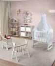 Bebekonfor Beyaz Mdf Flower 50 x 90 Anne Yanı Beşik