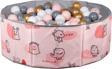 Baby Marine Katlanabilir Top Havuzu - Oyun Halısı + 150 Adet 5 Renk Top Hediye - Pembe