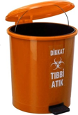 Safell Tıbbi Atık Kovası Pedallı - 30 Litre - Tıbbi Atık Çöp Kovası - Turuncu
