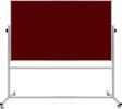 Panda 120 x 140 Cm Çift Taraflı 360° Dönerli Tekerkli Mobil Bordo Kumaşlı Pano - Pan187
