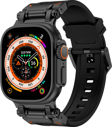 Apple Watch 44mm Uyumlu Fuchsia KRD-1101 Titanyum Metal Başlıklı Silikon Kordon