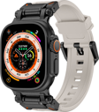 Apple Watch 7 45mm Uyumlu Fuchsia KRD-1101 Titanyum Metal Başlıklı Silikon Kordon