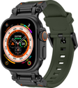 Apple Watch 7 45mm Uyumlu Fuchsia KRD-1101 Titanyum Metal Başlıklı Silikon Kordon