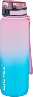 Uzspace 1000ml Büyük Boy Soft Touch Çift Renk Motivasyon Tritan Su Matarası