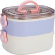Vagonlife Bento 1200ml Çift Renkli Lunchbox Yeni Koleksiyon 2 Katlı Çelik Sefer Tası Yemek Kutusu