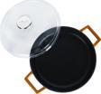 Lava Döküm Çok Amaçlı Yayvan Tencere. Glaze Serisi Çap(Ø)24cm. - Kırmızı