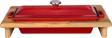 Lava Terrine Ahşap Standlı 11x29 cm Kırmızı Döküm Ekmek Kabı