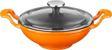 Lava Döküm Mini Wok Yekpare Kulplu Cam Kapaklı Çap(Ø)16cm.