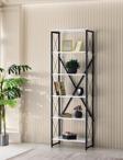 Sivas Gözde Mobilya Ferforje Ahşap 5 Raflı Kitaplık 60 x 30 x 180 cm
