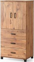 Sivas Gözde Mobilya Çok Amaçlı Dolaplı Şifonyer 3 Çekmeceli Kapaklı 60x44x127 cm