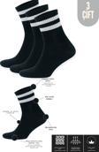 KRAL SOCKS Erkek Kadın (3 ÇİFT) Çizgili Kolej Tenis Çorabı Pamuklu Terletmez Çorap