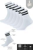 KRAL SOCKS Erkek Kadın (6 ÇİFT) Çizgili Kolej Tenis Çorabı Pamuklu Terletmez Çorap