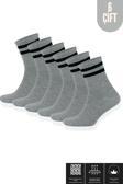 KRAL SOCKS Erkek Kadın (6 ÇİFT) Çizgili Kolej Tenis Çorabı Pamuklu Terletmez Çorap