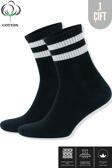 KRAL SOCKS Erkek Kadın Çizgili Kolej Tenis Çorabı Pamuklu Terletmez Çorap
