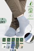 KRAL SOCKS Erkek Patik Lacose Kabartma Desenli (5 ADET) Bambu Dikişsiz Parfümlü Kısa Çorap