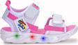 Kiko Kids 100 Işıklı Kız/Erkek Çocuk Cırtlı Sandalet Ayakkabı 100 Beyaz - Pembe