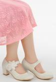 Kiko Kids 751 Çupra Günlük Kız Çocuk 4 Cm Topuklu Babet Ayakkabı Sedef