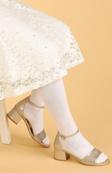 Kiko Kids 765 Çatlak Günlük Kız Çocuk 3 Cm Topuklu Sandalet Ayakkabı Altın