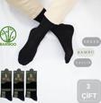 Bambu Erkek Soket Düz Uzun Çorap Klasik Yazlık Dikişsiz 3'lü Premium Set