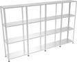 RafBurada 4 Katlı 4 Lü Bitişik Galvaniz Çelik Raf Depo Dosya Arşiv Rafı 0.70 mm-31x60-200 cm