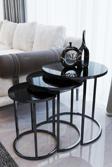 usta mekan Usta Siyah Metal Zigon Sehpa Siyah Cam