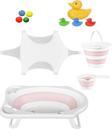 Freebebek Katlanır Bebek Yıkama Banyo Seti 6 Parça / Pembe