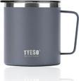 Tyeso Termos Silviya Mug Vaku Mlu Paslanmaz Çift Duvarlı Termal Kapaklı 400 Ml Gri
