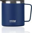 Tyeso Termos Silviya Mug Vaku Mlu Paslanmaz Çift Duvarlı Termal Kapaklı 400 Ml Mavi