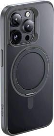 Benks iphone 15 Pro Max Uyumlu Kılıf Magsafe Şarj Özellikli 360° Dönebilen Benks Pop Stand Kapak Gri