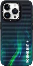 Youngkit İphone 15 Pro Max Uyumlu Kılıf Kuzey Işıkları Desenli Youngkit Aurora Serisi Yeşil