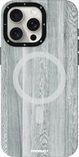 Youngkit İphone 15 Pro Uyumlu Kılıf Magsafe Şarj Özellikli Youngkit Ahşap Desenli Wood Forest Serisi Gri