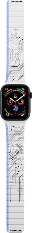 Youngkit Watch 40Mm Uyumlu Kordon Youngkit Technology Magnetik Tak Çıkar Silikon Strap Kayış Beyaz
