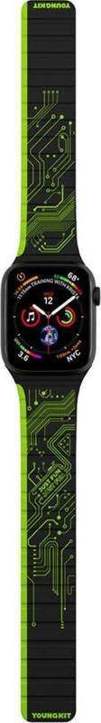 Youngkit Watch 7 41Mm Uyumlu Kordon Youngkit Technology Magnetik Tak Çıkar Silikon Strap Kayış Yeşil