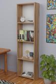 FurnatureDesign 5 Raflı Kitaplık Seti Arkalıklı Dar Raf Kütüphane 170 cm Atlantik Çam