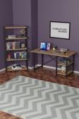 Dekoratif Metal Kitaplık 5 Raflı + 60x120 cm Çalışma Masası Atlantik Çam