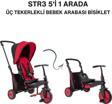 SmarTrike STR3 Plus 5’i 1 Arada Modüler Katlanabilir Bebek Arabası ve Üç Tekerlekli Bebek Bisikleti - Red
